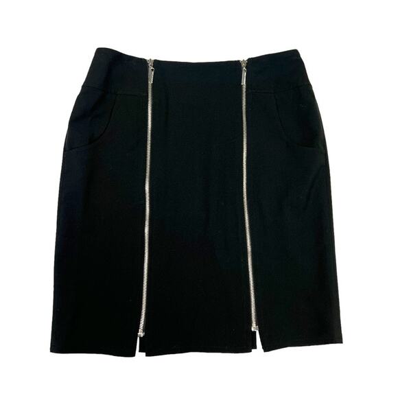 Adrienne Vittadini Studio Skirt Black Double Zip Front Women's 6 Career Office - Picture 12 of 13
